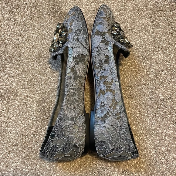 Dolce & Gabbana Vally lace crystals flats, grey, New with full packaging, 39 - Picture 10 of 15